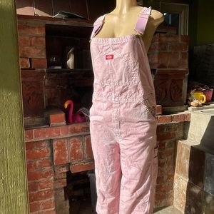 Dickies light pink overalls NWOT
